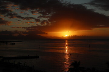 sunset over the sea