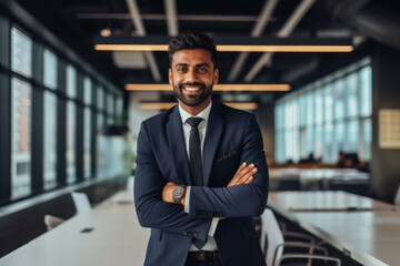 Portrait of a young businessman in office