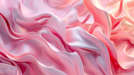 Obraz premium Pink, abstract folds create a full-frame background in this 3D illustration.