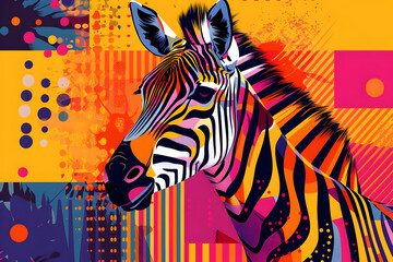 Colorful Zebra Abstract Art