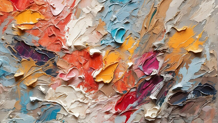 Textured oil painting with warm colors