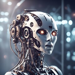 Men robot representative of modern technology artificial intelligence