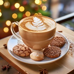 Taza de café con galletas