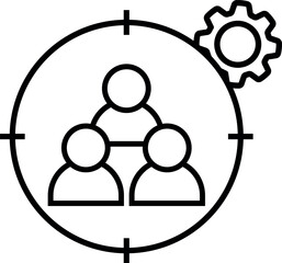 focus on customer icon total quality management vector TQM illustration