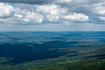 Summer scenery on Mount Szrenica in the Karkonosze Mountains, Poland