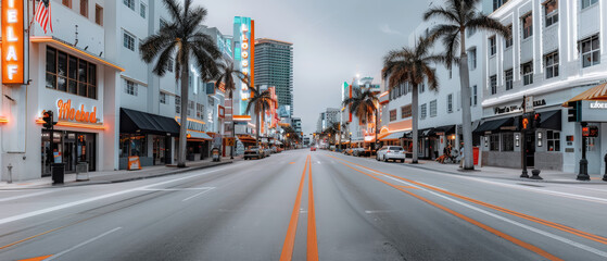 Obraz premium Vibrant Nightlife in the City Neon Lights and Bustling Streets. Capturing the Dynamic Energy and Colorful Illumination of Urban Nightlife in a Modern Cityscape Brainstorming Magazine Background