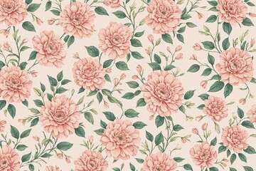 Trendy floral pattern for wallpaper