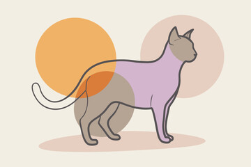 a cat silhouette vector art illustration