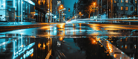 Vibrant Nightlife in the City Neon Lights and Bustling Streets. Capturing the Dynamic Energy and Colorful Illumination of Urban Nightlife in a Modern Cityscape Brainstorming Magazine Background