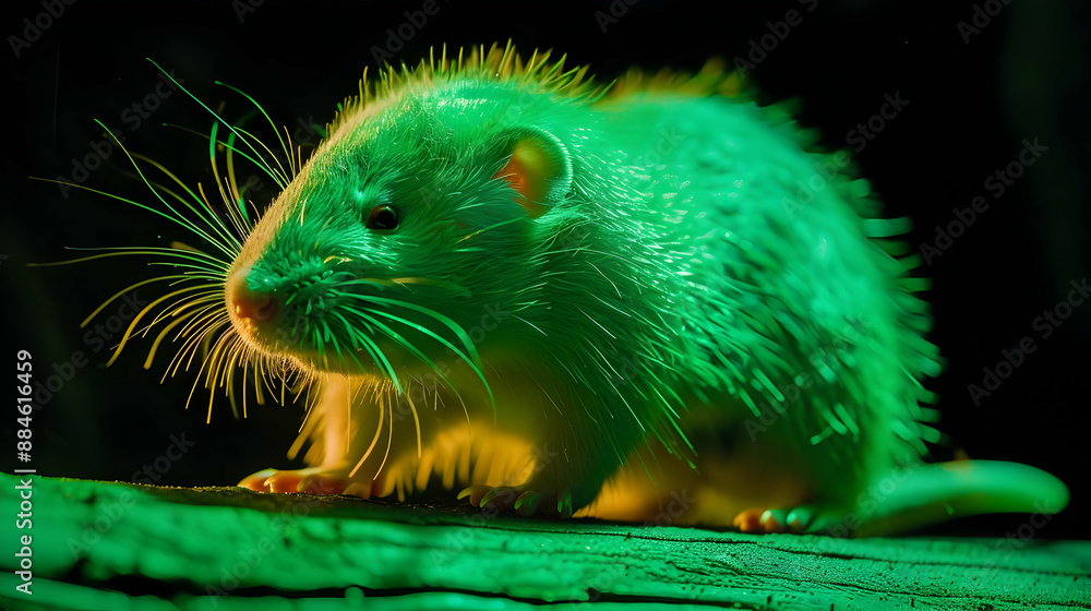 Sticker Glowing Green Rat