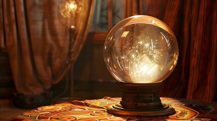 占い師のテントの中の水晶玉