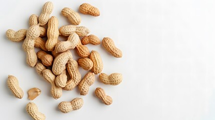 白い背景の上のピーナッツ