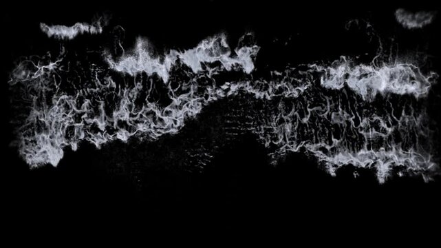 seafoam texture 4k isolated on black with alpha, seamless loop of a sea white foam for compositing of rolling waves