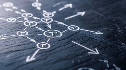 Strategic Business Planning Flowchart with Arrows Towards Future Goals