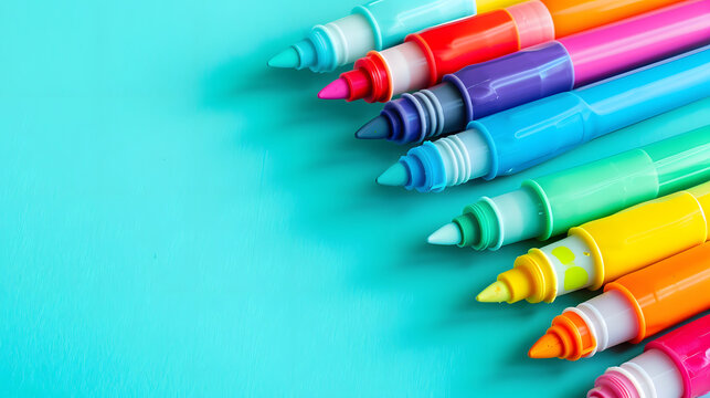 Back to School Supplies and Essentials on Solid Colored Backgrounds