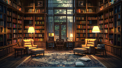 A cozy room with two yellow chairs and a lamp