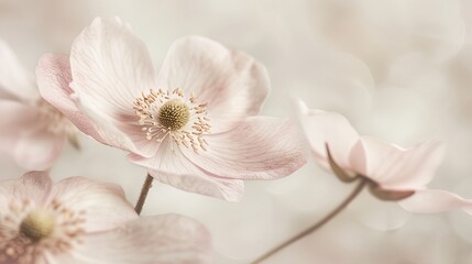 Fototapeta premium a close up of a pink flower with blurry background