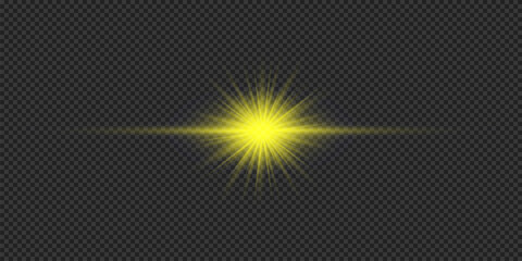 Yellow horizontal light effect of lens flares