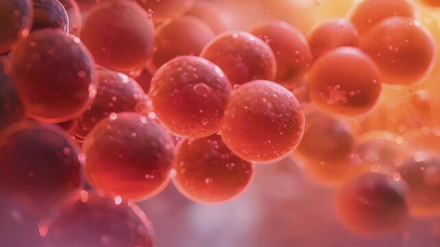 The hemoglobin molecules within the red cells are organized in a tetrameric structure with four subunits coming together to form a functional unit.