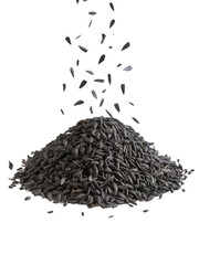 Isolated PNG Tiny Black Powerhouses: Niger Seeds , GENERATIVE AI