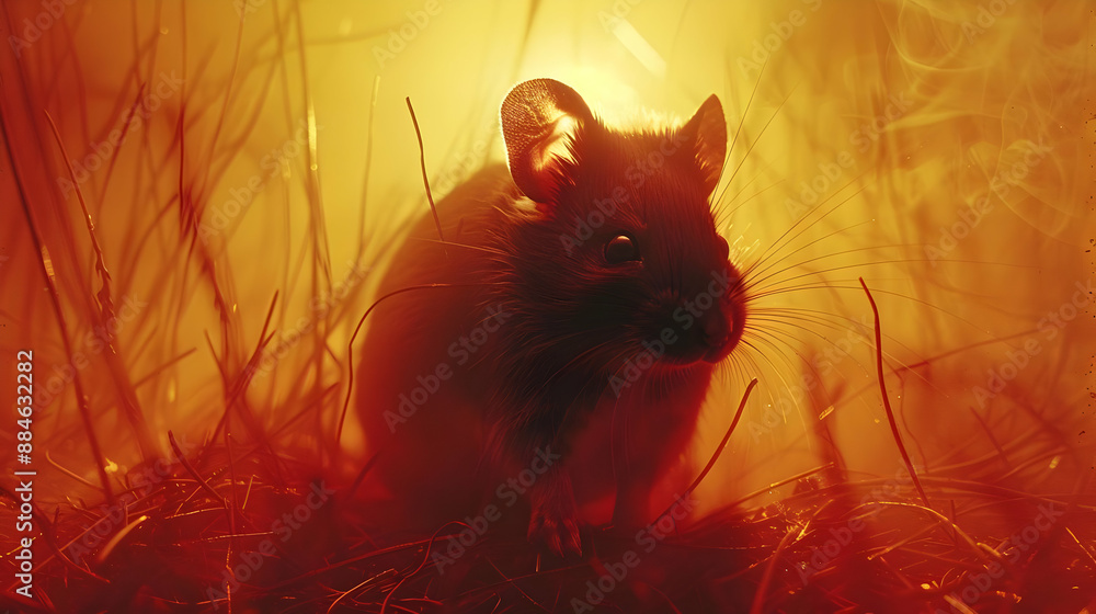 Canvas Prints Mouse in Sunset