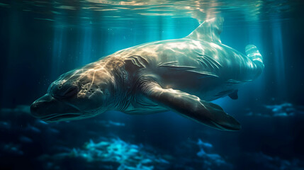 Obraz premium Manatee Under Water