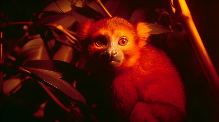 Obraz premium Red-Ruffed Lemur Portrait