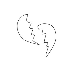 broken heart doodle icon