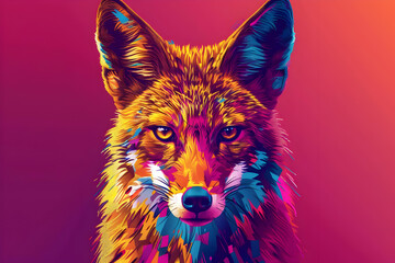 Naklejka premium Colorful Fox Portrait