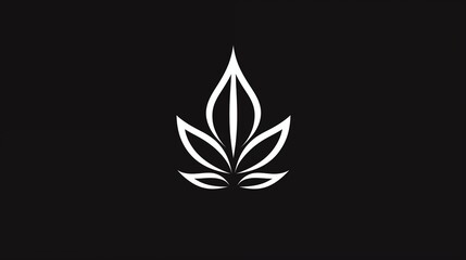 Abstract minimalist flower logo with sharp symmetrical petals