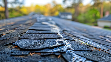 Shingle roof with hail damage circled during home inspection. Concept Home Inspection, Shingle Roof, Hail Damage, Insurance Claim, Maintenance Recommendations