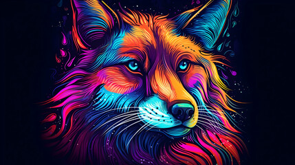 Neon Fox Art