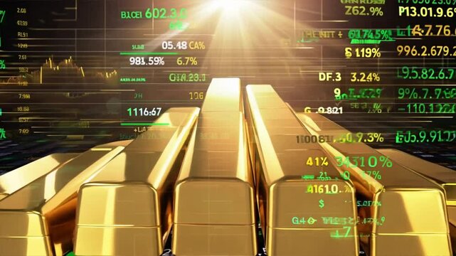 Rising gold prices concept. Investment in precious metals in the stock market