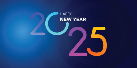 Obraz premium 2025 Happy New Year design vector. trendy new year 2025 design template. Simple and elegant 2025 new year eve holiday background design. Vector Illustration.