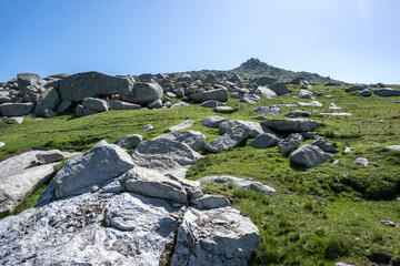 Panorama of Rila Mountain near Kalin peak, Bulgaria