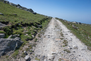 Panorama of Rila Mountain near Kalin peak, Bulgaria