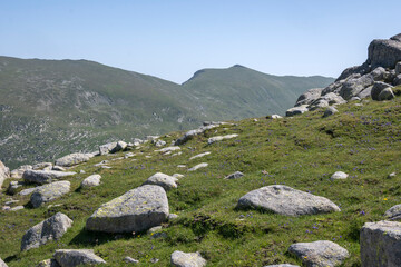 Panorama of Rila Mountain near Kalin peak, Bulgaria