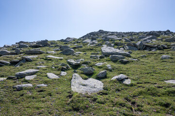 Panorama of Rila Mountain near Kalin peak, Bulgaria