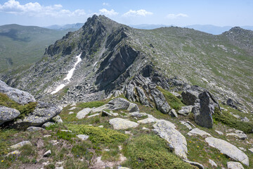 Panorama of Rila Mountain near Kalin peak, Bulgaria