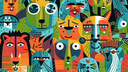 Colorful Geometric Animal Portraits