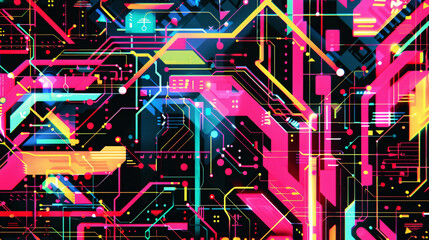 Pop Art Circuit Background 2