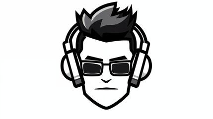 Cool Avatar Wearing Headphones and Sunglasses with Spiky Hair