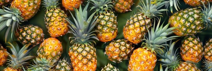 Fresh pineapple seamless pattern background