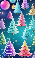 Obraz premium christmas background with trees