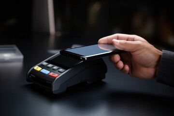 Digital transaction: cashless payment with credit card, phone, nfc, streamlining process for seamless purchases, secure financial interactions, enhancing convenience in everyday transactions