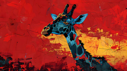 Giraffe Abstract Painting