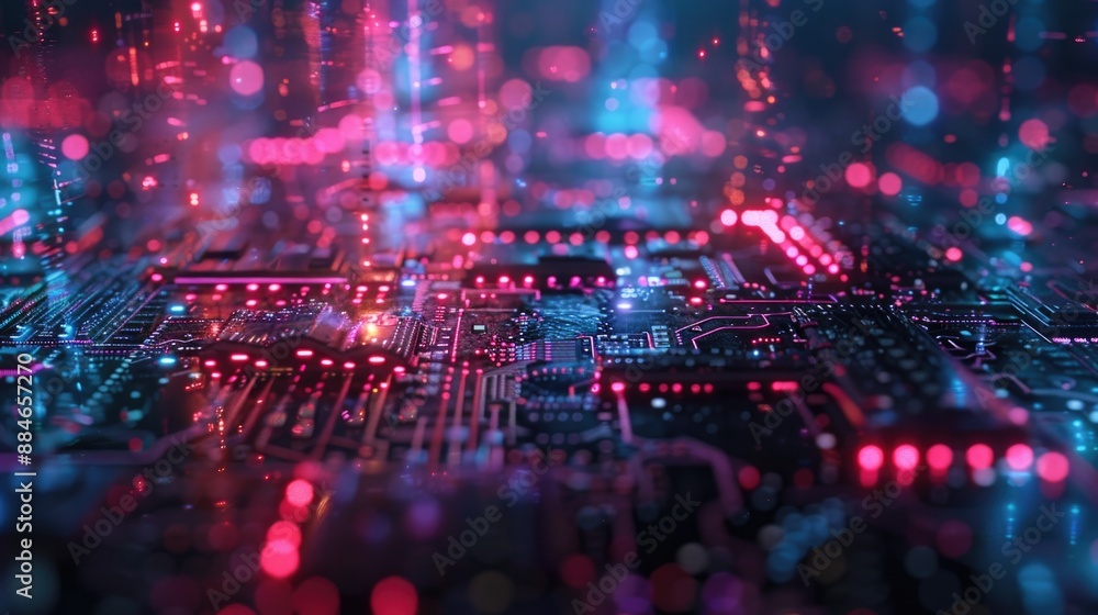 Poster detailed view of a computer's internal components