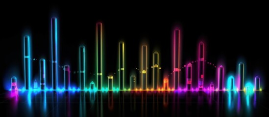 Fototapeta premium Abstract Neon Light Bars on Black Background