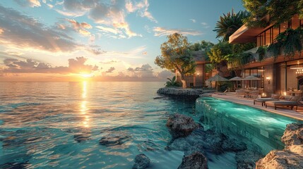 Luxury Villa with Infinity Pool and Ocean Sunset