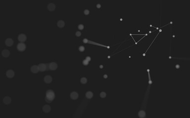 Abstract background. Molecules technology with polygonal shapes, connecting dots and lines. Connection structure. Big data visualization.